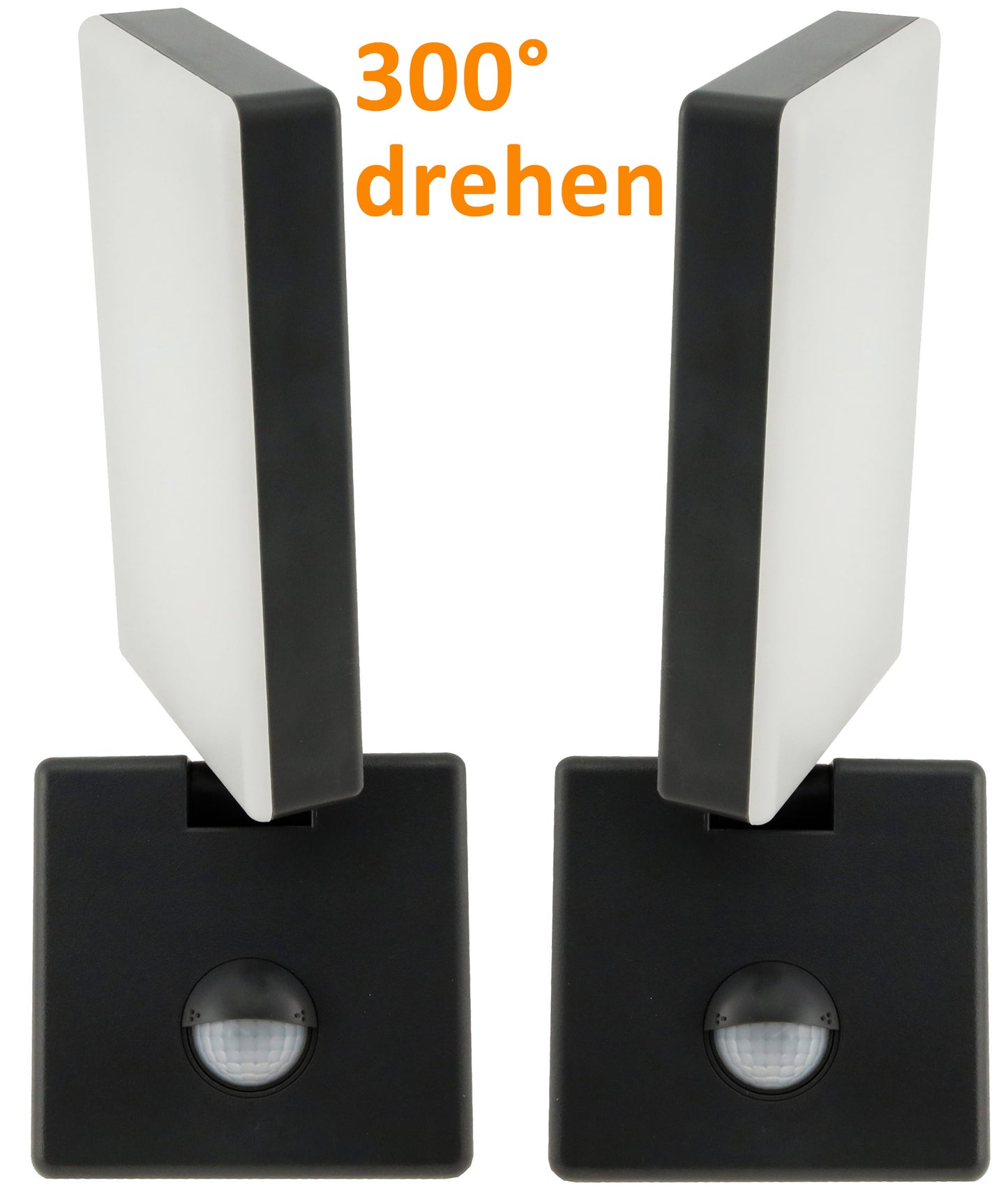 LED Wandleuchte ANTHRAZIT 4000K 15W, 1100lm, PIR-Bewegungsmelder, IP44
