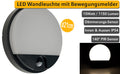 LED Wandleuchte ANTHRAZIT IP54, Rund 15W, 1150lm, Bewegungsmelder, 4000k