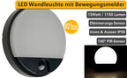 LED Wandleuchte ANTHRAZIT IP54, Rund 15W, 1150lm, Bewegungsmelder, 4000k