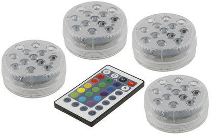 Unterwasser LED Licht mit Fernbedienung RGB, Wasserdicht IP68, 4er-Set