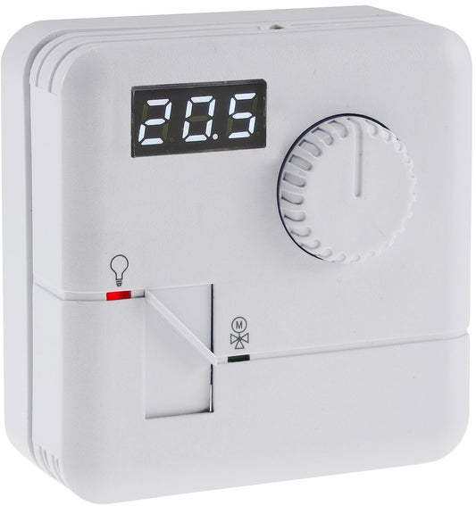 Raumtemperatur-Regler Thermostat "RT-55" 7A, weißes LED-Display, 5-30°C, 110-230V