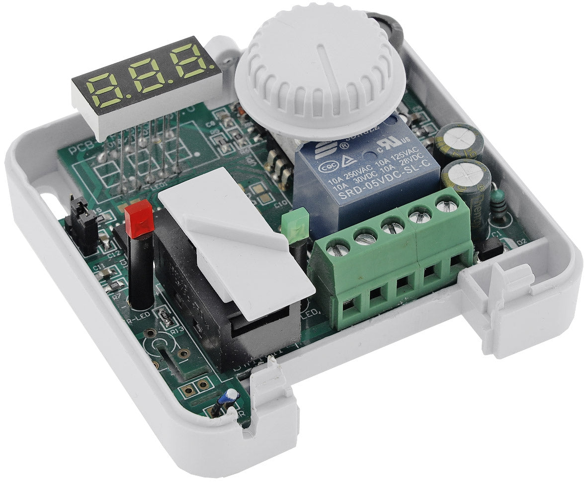 Raumtemperatur-Regler Thermostat "RT-55" 7A, weißes LED-Display, 5-30°C, 110-230V