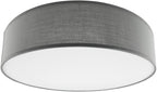 Deckenleuchte mit Textilschirm grau ØxH 40x10cm, für 3x E14 Lampe