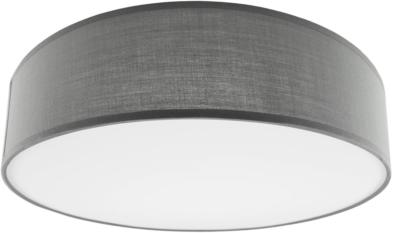 Deckenleuchte mit Textilschirm grau ØxH 40x10cm, für 3x E14 Lampe