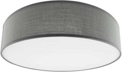 Deckenleuchte mit Textilschirm grau ØxH 40x10cm, für 3x E14 Lampe