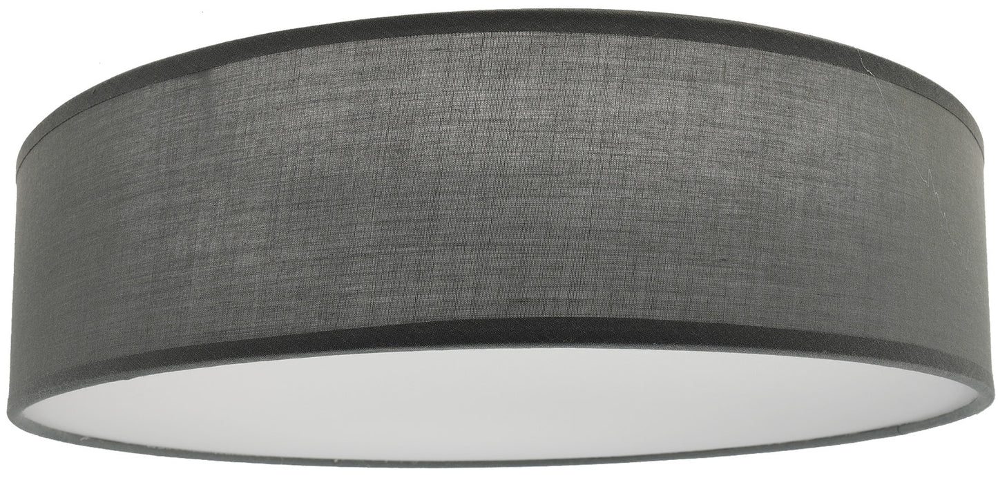 Deckenleuchte mit Textilschirm grau ØxH 40x10cm, für 3x E14 Lampe