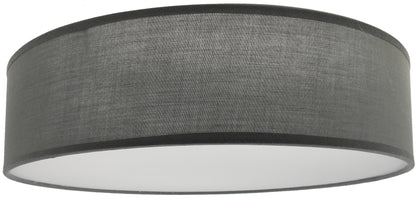 Deckenleuchte mit Textilschirm grau ØxH 40x10cm, für 3x E14 Lampe