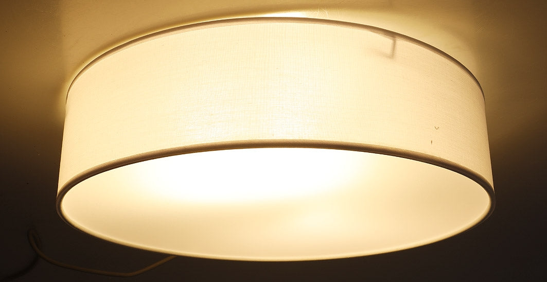 Deckenleuchte mit Textilschirm grau ØxH 40x10cm, für 3x E14 Lampe