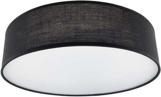 Deckenleuchte mit Textilschirm schwarz ØxH 40x10cm, für 3x E14 Lampe