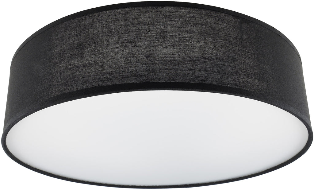 Deckenleuchte mit Textilschirm schwarz ØxH 40x10cm, für 3x E14 Lampe