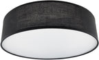 Deckenleuchte mit Textilschirm schwarz ØxH 40x10cm, für 3x E14 Lampe