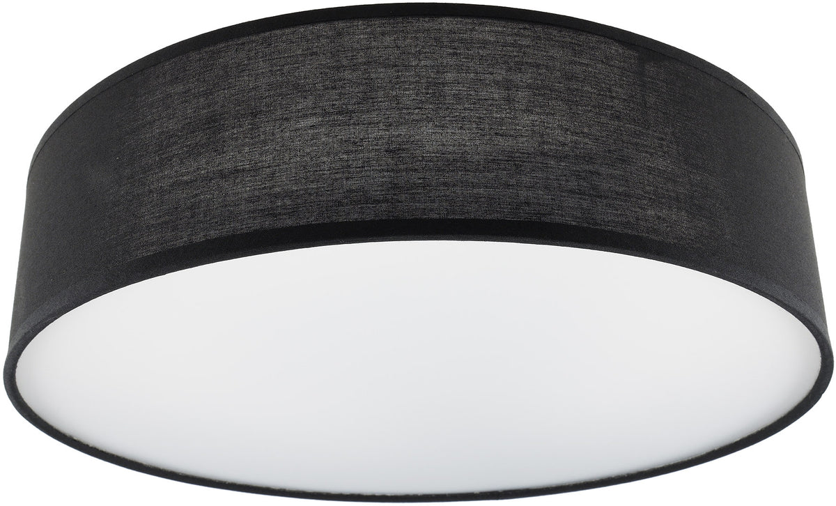 Deckenleuchte mit Textilschirm schwarz ØxH 40x10cm, für 3x E14 Lampe
