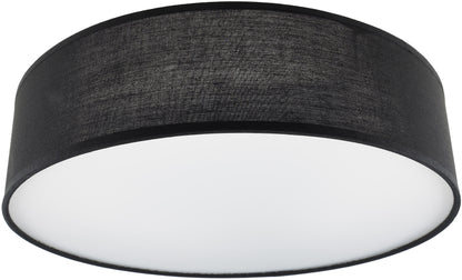 Deckenleuchte mit Textilschirm schwarz ØxH 40x10cm, für 3x E14 Lampe