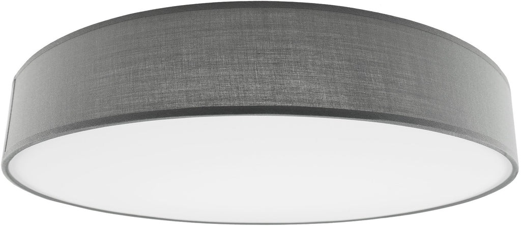 Deckenleuchte mit Textilschirm grau ØxH 50x12cm, für 4x E27 Lampe