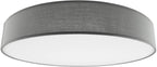 Deckenleuchte mit Textilschirm grau ØxH 50x12cm, für 4x E27 Lampe