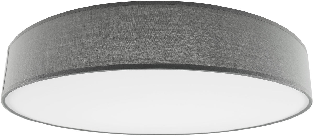 Deckenleuchte mit Textilschirm grau ØxH 50x12cm, für 4x E27 Lampe