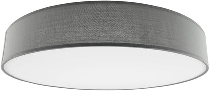 Deckenleuchte mit Textilschirm grau ØxH 50x12cm, für 4x E27 Lampe