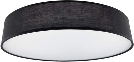 Deckenleuchte mit Textilschirm schwarz ØxH 50x12cm, für 4x E27 Lampe