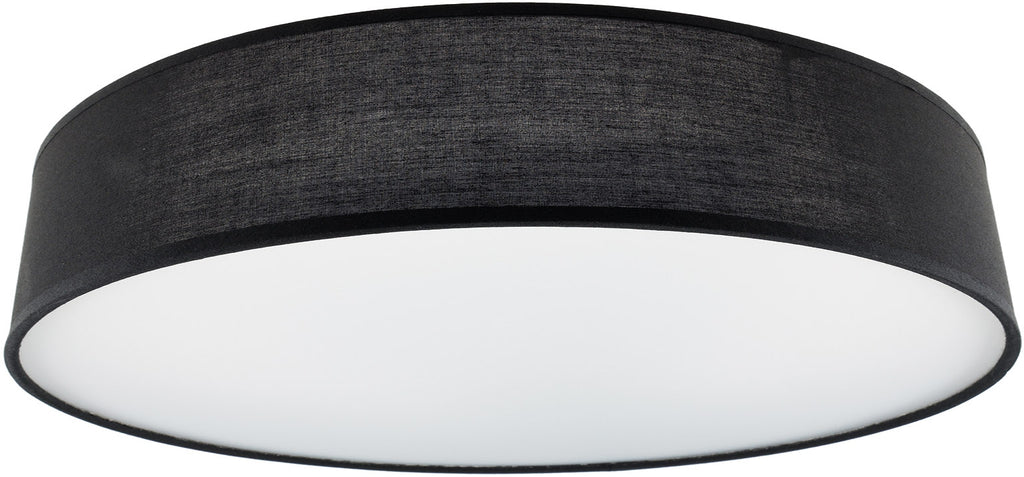 Deckenleuchte mit Textilschirm schwarz ØxH 50x12cm, für 4x E27 Lampe