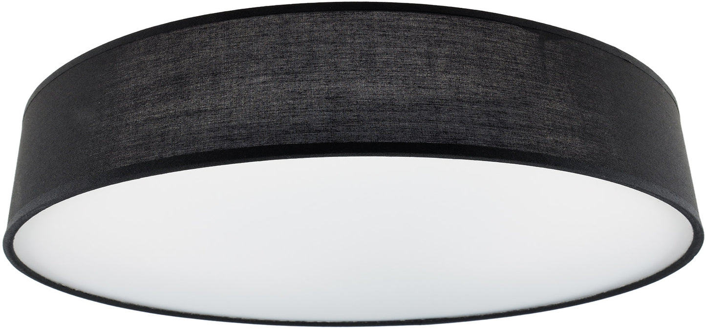 Deckenleuchte mit Textilschirm schwarz ØxH 50x12cm, für 4x E27 Lampe
