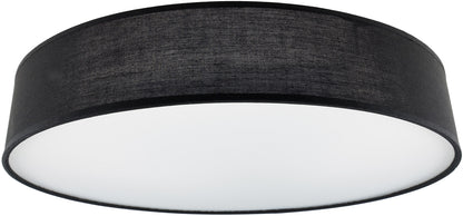 Deckenleuchte mit Textilschirm schwarz ØxH 50x12cm, für 4x E27 Lampe