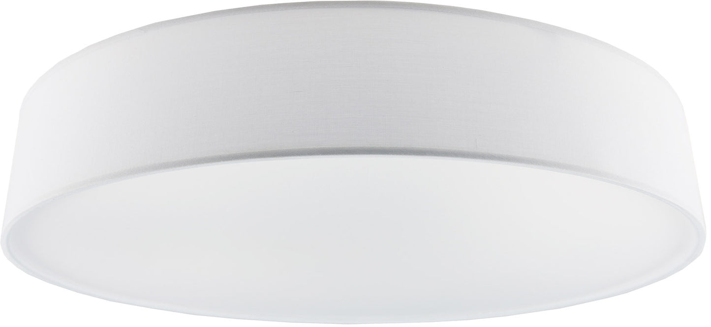 Deckenleuchte mit Textilschirm weiß ØxH 50x12cm, für 4x E27 Lampe