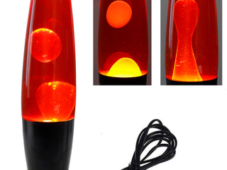 Lavalampe schwarz gelb / rot 40 cm