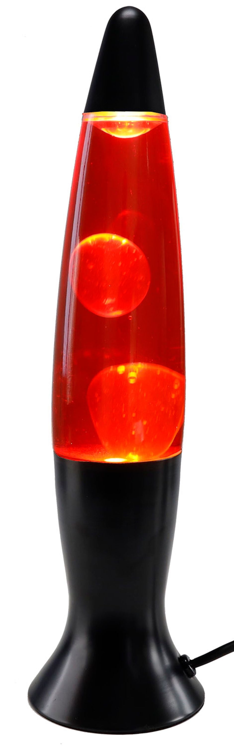 Lavalampe schwarz gelb / rot 40 cm