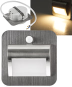 LED Einbauleuchte für UP-Dosen mit PIR Alu gebürstet 2W, 25lm, warmweiß