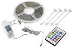 RGB LED-Stripe Set 5m + Mini Controller Farbwechsel, FB, IP20, mit Netzteil