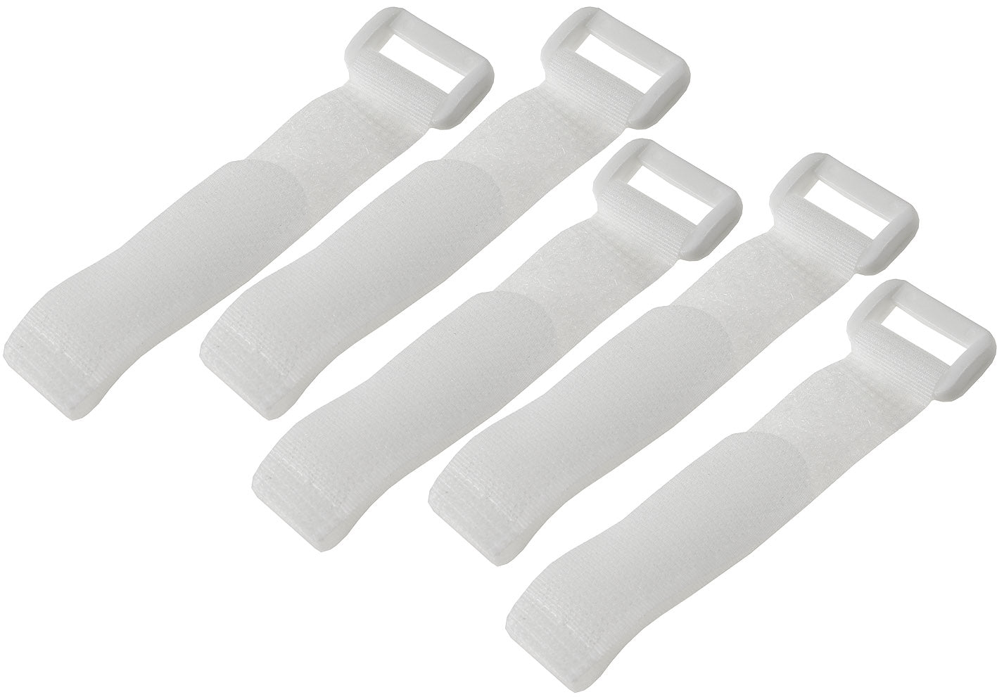 Klettband mit Öse, 5er Pack 15x2cm, weiß