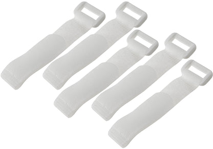 Klettband mit Öse, 5er Pack 15x2cm, weiß