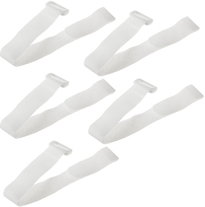 Klettband mit Öse, 5er Pack 30x2cm, Weiß