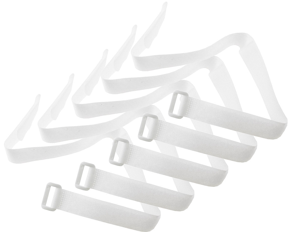 Klettband mit Öse, 5er Pack 50x2cm, Weiß