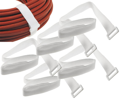 Klettband mit Öse, 5er Pack 80x3cm, Weiß