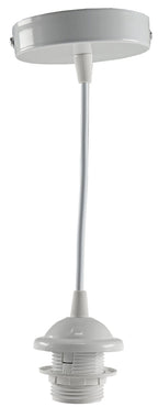 Hängeleuchte mit E27 Fassung, 80cm Kabel Ø 40mm für Lampenschirme, weiß