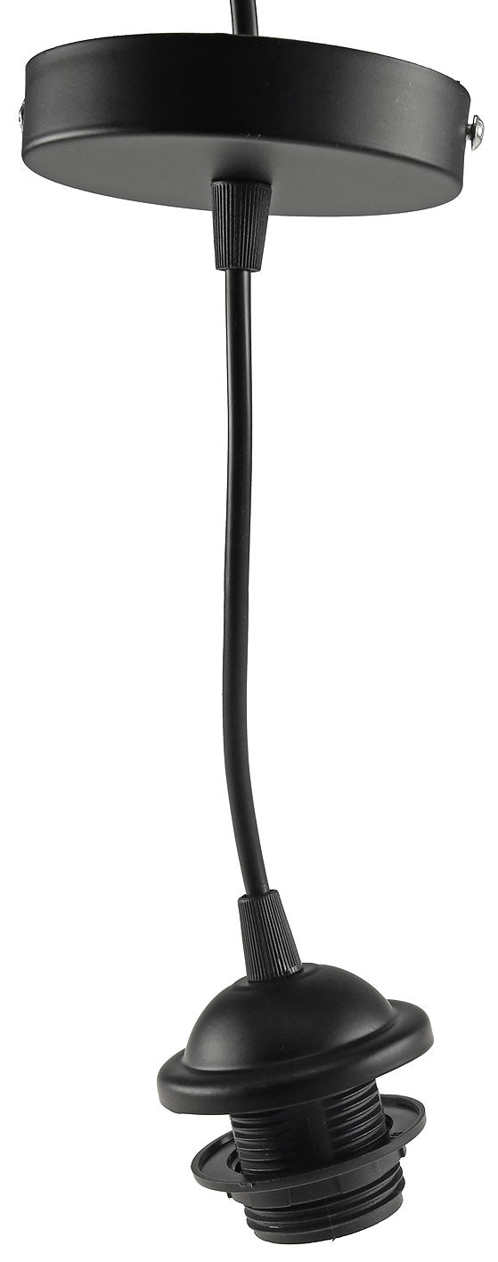 Hängeleuchte mit E27 Fassung, 80cm Kabel Ø 40mm für Lampenschirme, schwarz