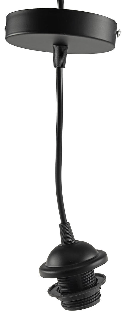 Hängeleuchte mit E27 Fassung, 80cm Kabel Ø 40mm für Lampenschirme, schwarz
