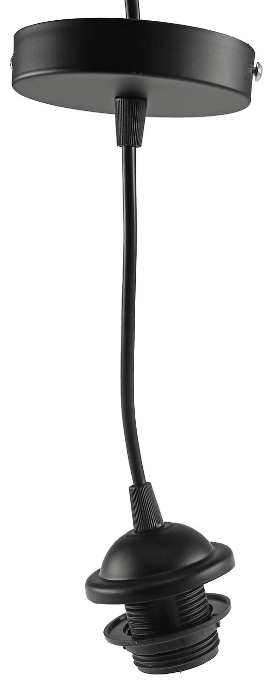 Hängeleuchte mit E27 Fassung, 80cm Kabel Ø 40mm für Lampenschirme, schwarz