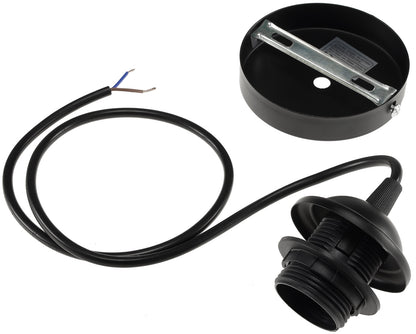 Hängeleuchte mit E27 Fassung, 80cm Kabel Ø 40mm für Lampenschirme, schwarz