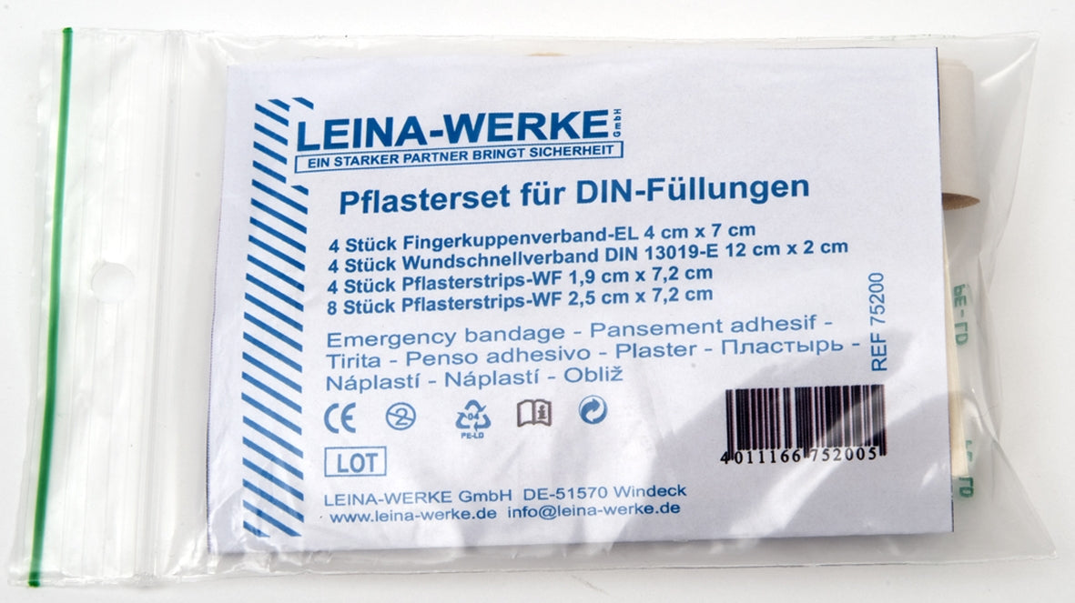 Pflasterset  20-teilig für DIN-Füllungen 13157 + 13169-2021