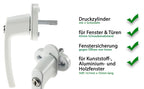 Abschließbarer Fenstergriff, weiß 2 Schrauben, 2 Schlüssel