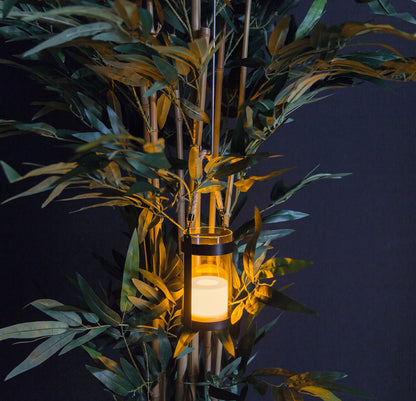 LED Glas-Tischleuchte ØxH 10x17cm, Batteriebetrieb