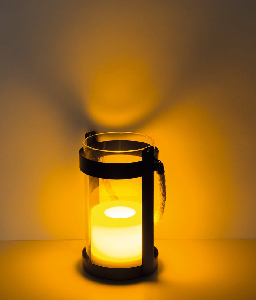 LED Glas-Tischleuchte ØxH 10x17cm, Batteriebetrieb