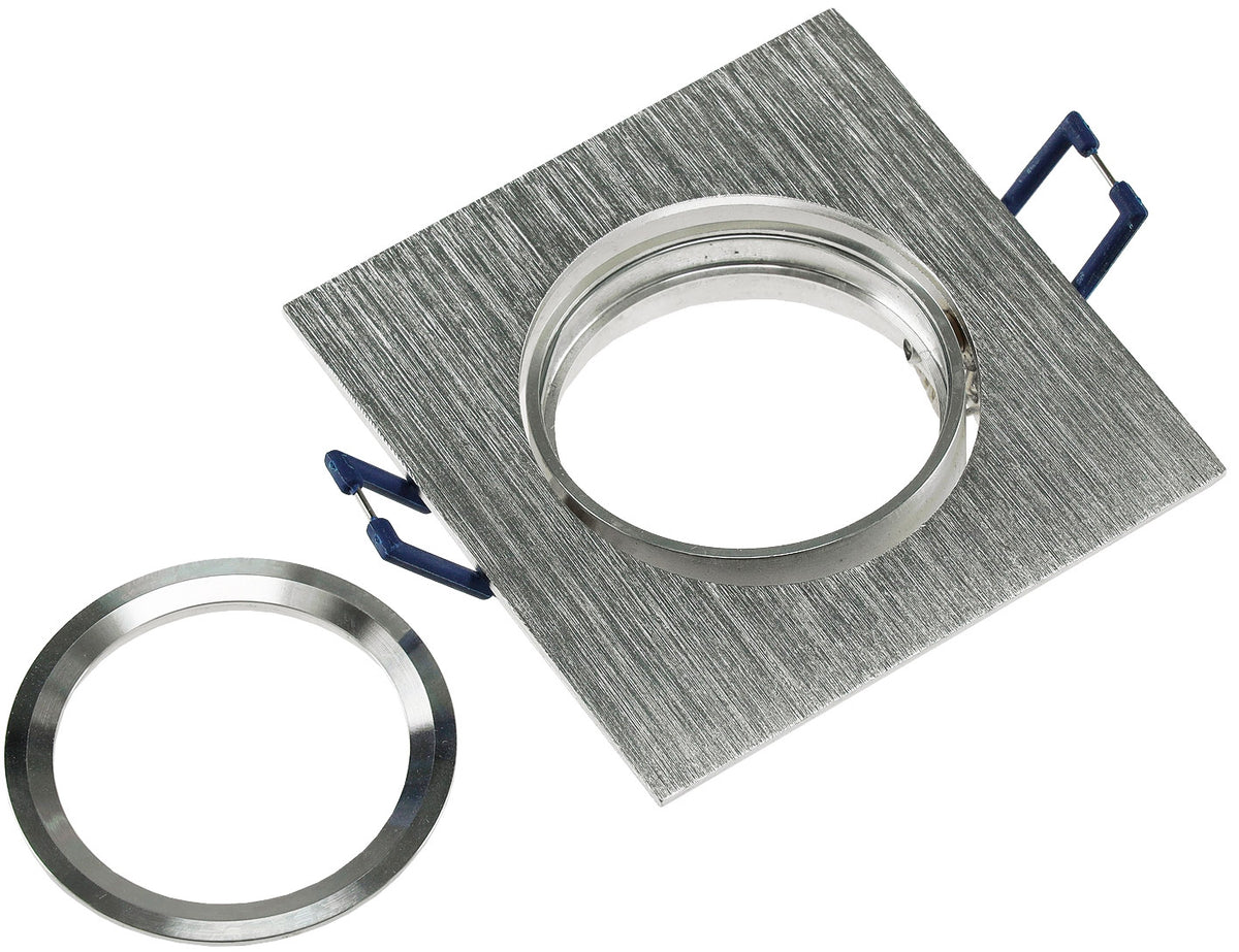 Einbaustrahler "CTE-84E" Eckig 84x84mm Einbau Ø68mm, neigbar, Clip Ring