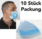 Mund-Nasen-Maske, 3-lagig, Einweg 10er-Pack