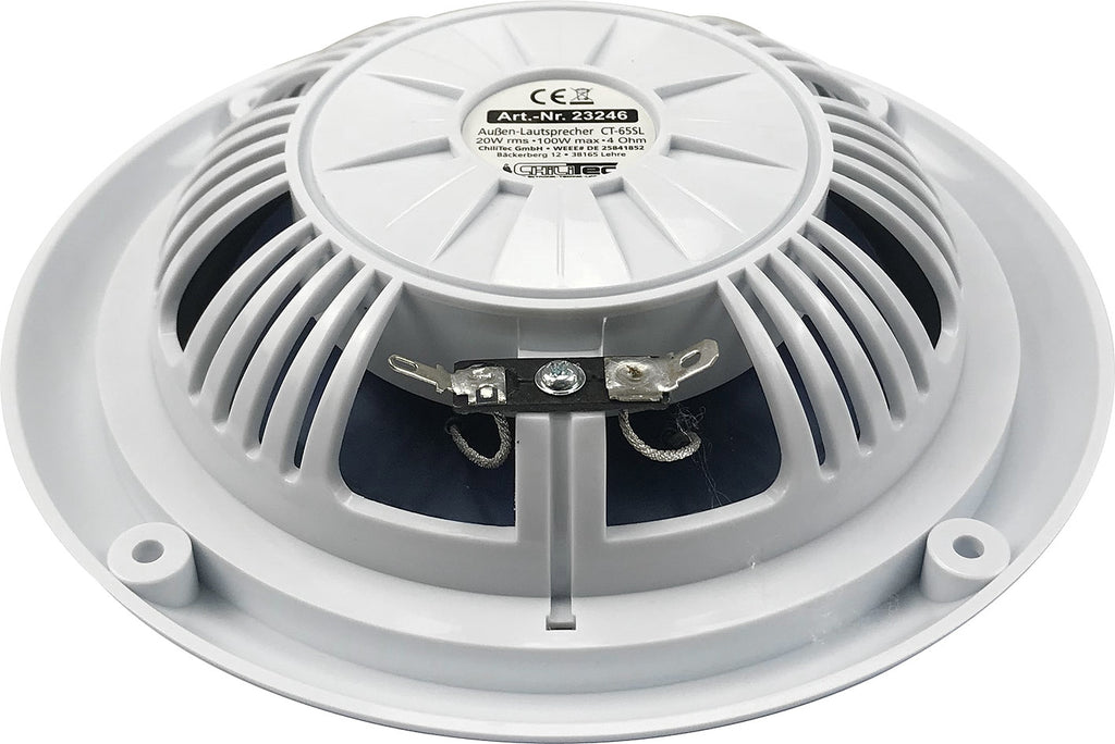 wasserfeste Außen-Lautsprecher "CT-65SL" SlimDesign 6,5", 100W, 80Hz-20KHz, PAAR