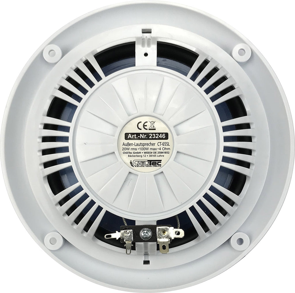 wasserfeste Außen-Lautsprecher "CT-65SL" SlimDesign 6,5", 100W, 80Hz-20KHz, PAAR