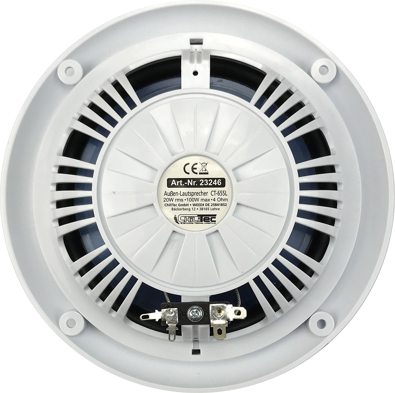 wasserfeste Außen-Lautsprecher "CT-65SL" SlimDesign 6,5", 100W, 80Hz-20KHz, PAAR