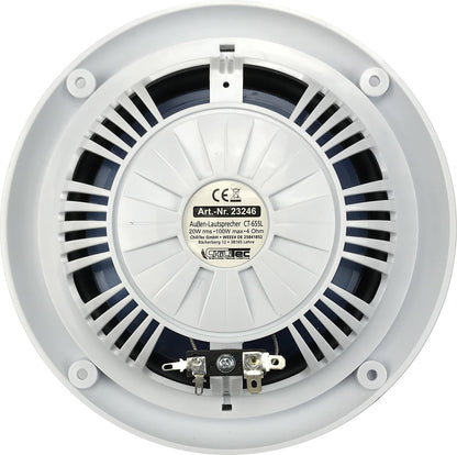 wasserfeste Außen-Lautsprecher "CT-65SL" SlimDesign 6,5", 100W, 80Hz-20KHz, PAAR